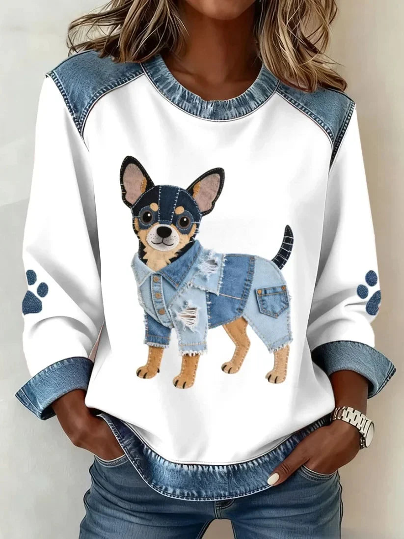 Carmel Dune Canine Patchwork Sweatshirt