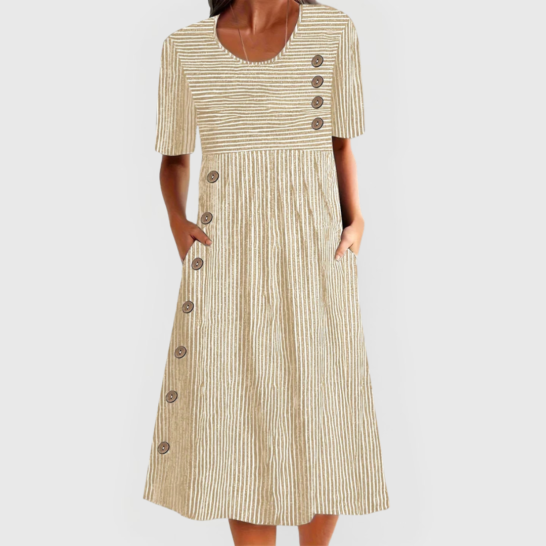 Coastal Striped Midi Dress