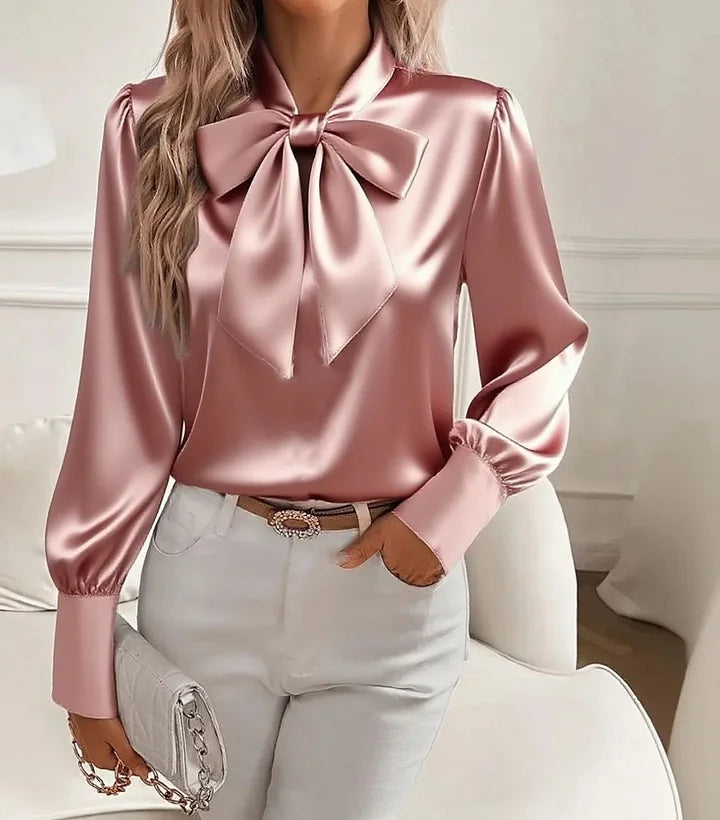 Willow Cove Satin Bow Blouse