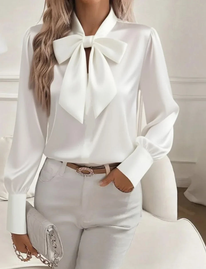 Willow Cove Satin Bow Blouse