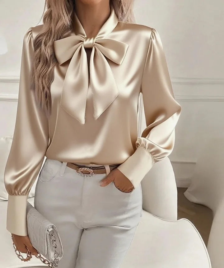Willow Cove Satin Bow Blouse