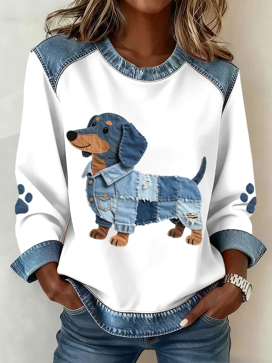 Carmel Dune Canine Patchwork Sweatshirt