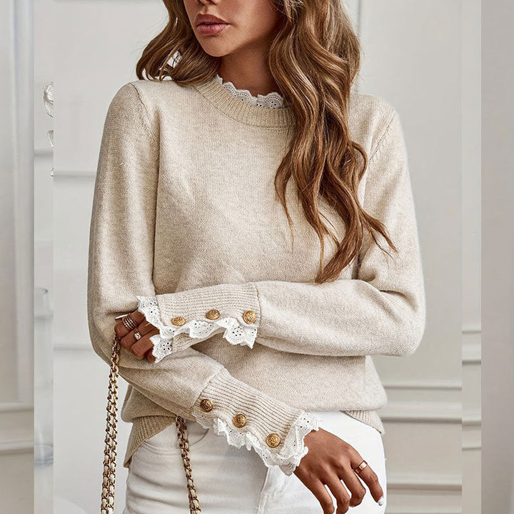 Willow Crest Lace-Knit Sweater