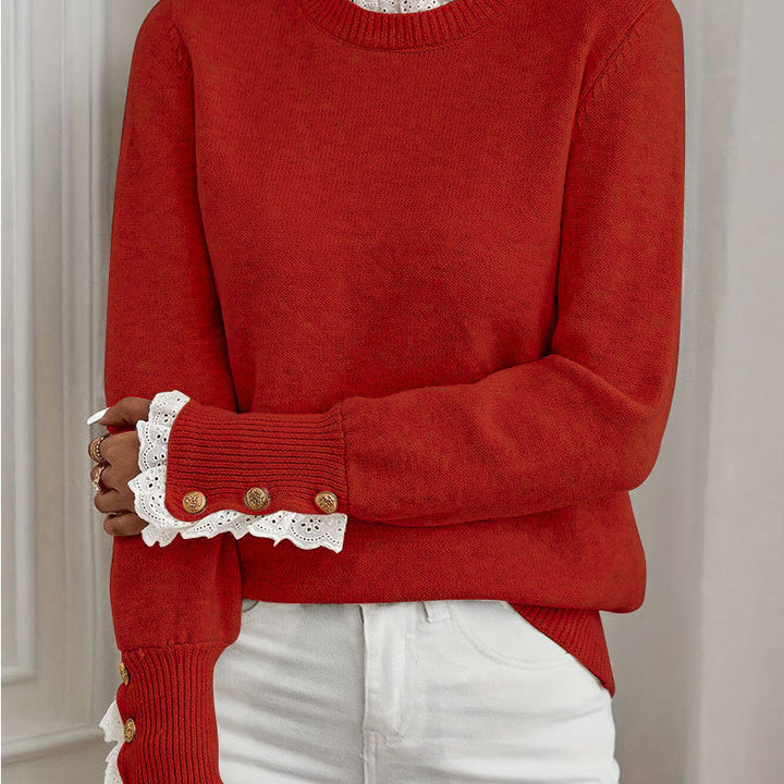Willow Crest Lace-Knit Sweater