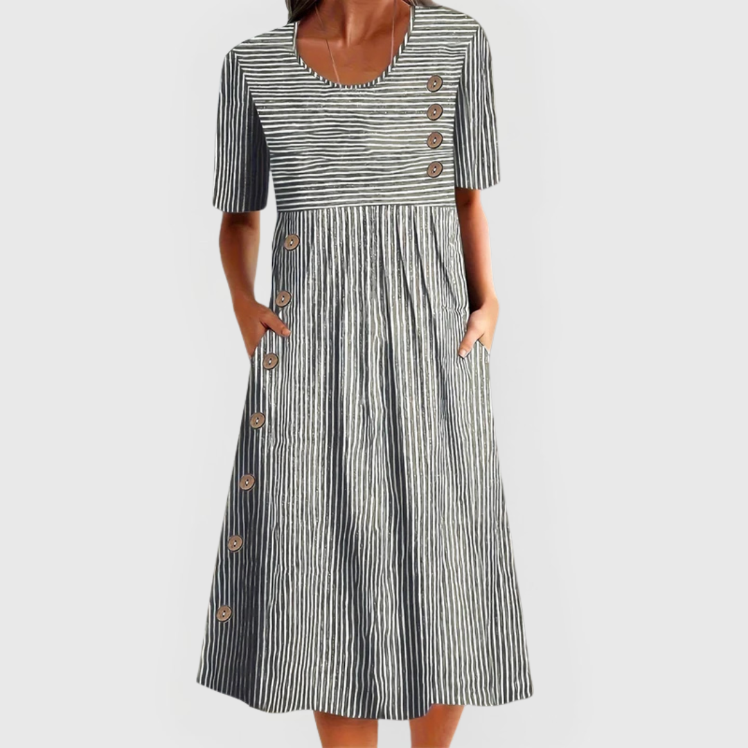Coastal Striped Midi Dress