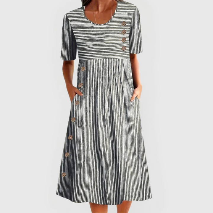 Coastal Striped Midi Dress