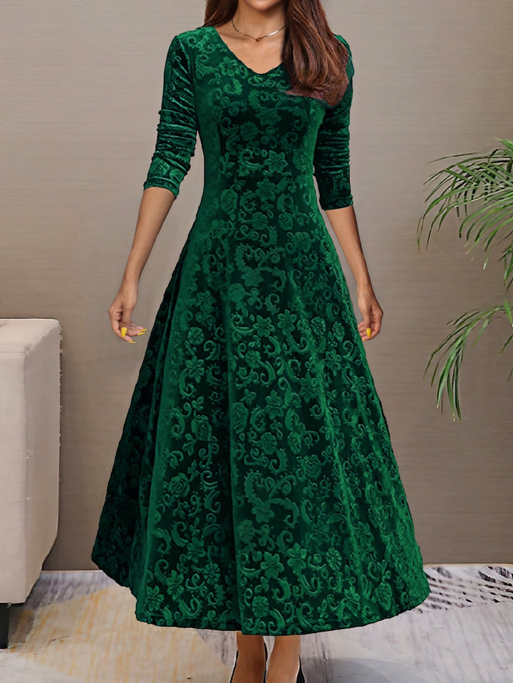 The Evergreen Velvet Midi Dress