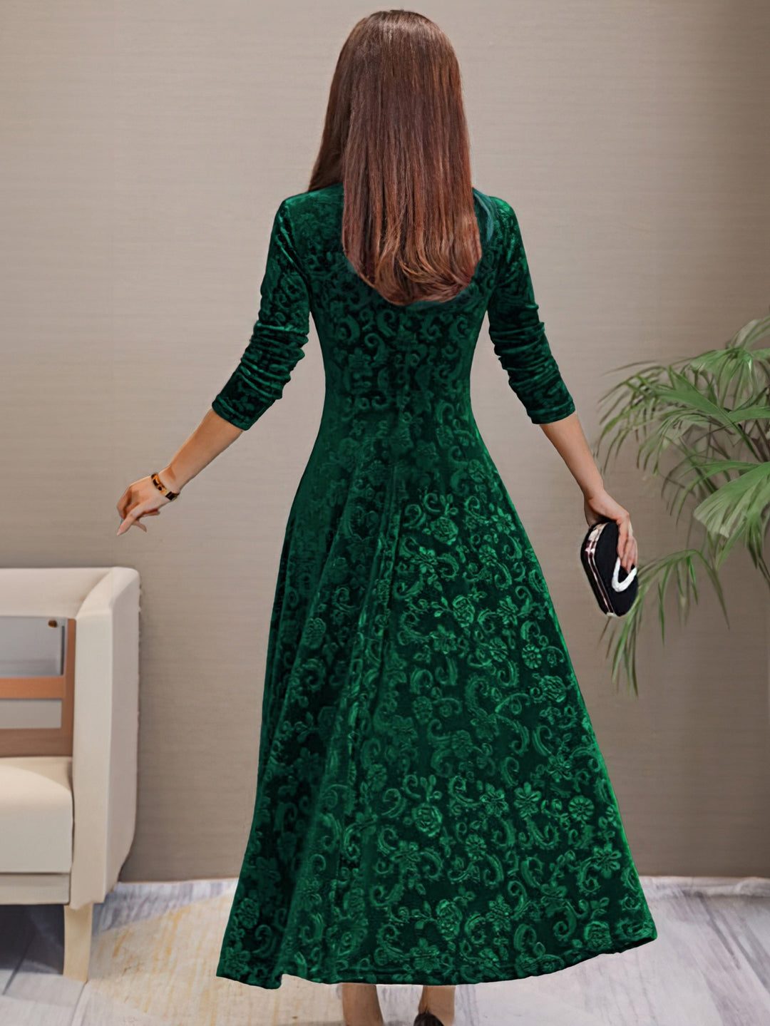 The Evergreen Velvet Midi Dress