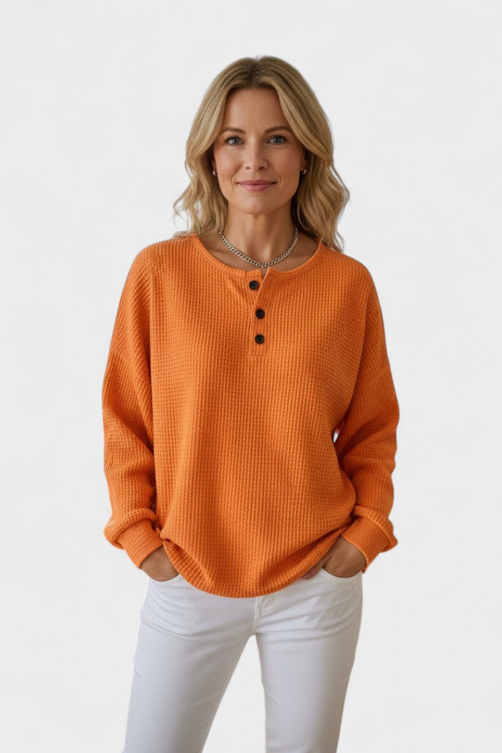 The Maren Waffle Knit Pullover