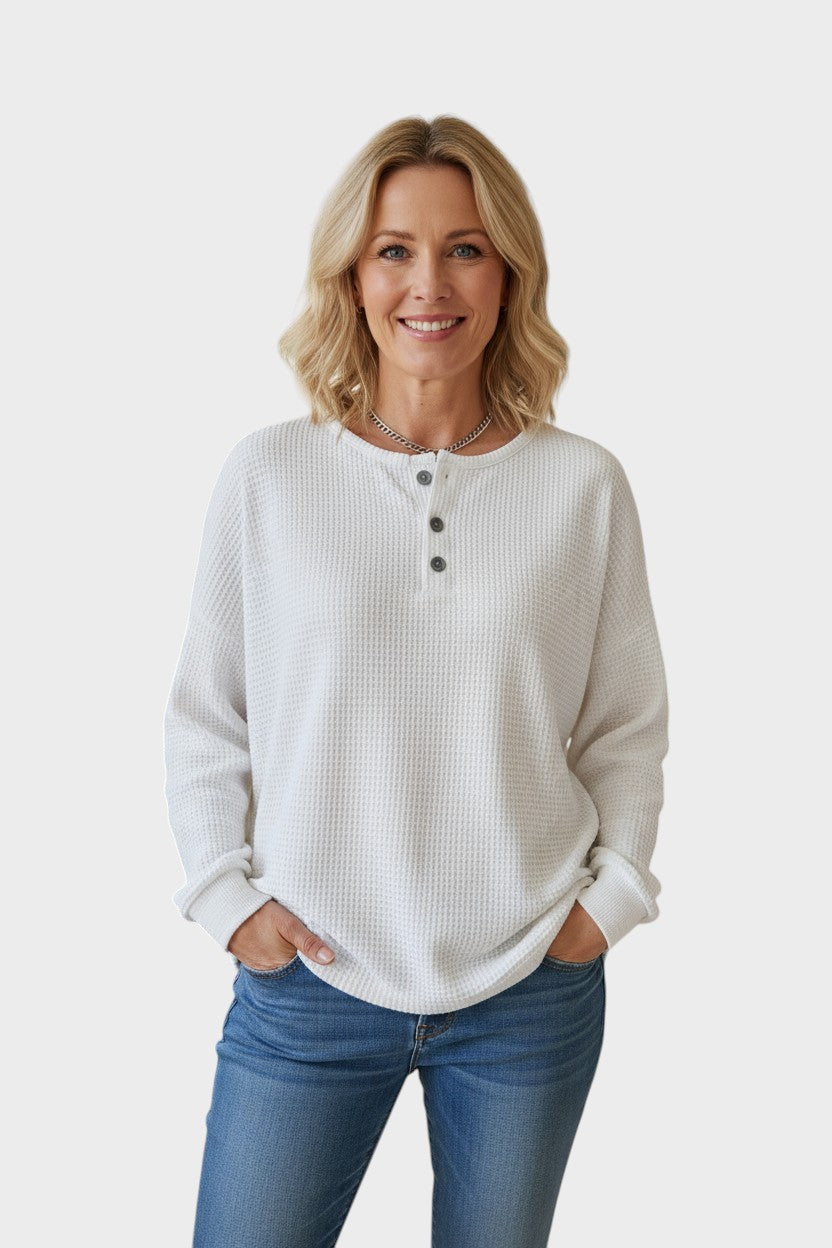 The Maren Waffle Knit Pullover