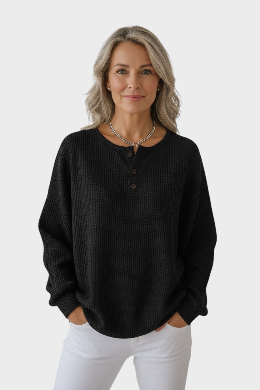 The Maren Waffle Knit Pullover